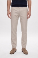 Ds Damat Comfort Fit Bej Keten Karışımlı Chino Pantolon