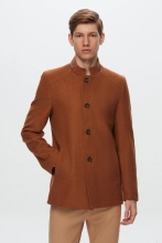 Ds Damat Regular Fit Camel Dik Yaka Kaşe Kaban görsel 1