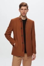 Ds Damat Regular Fit Camel Dik Yaka Kaşe Kaban görsel 3