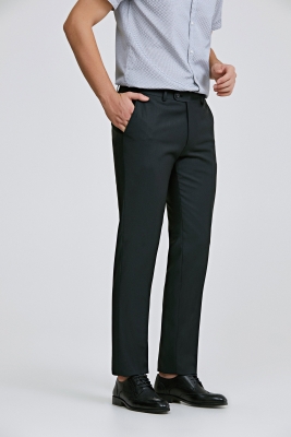 Ds Damat Regular Fit Siyah Düz Travel Kumaş Pantolon