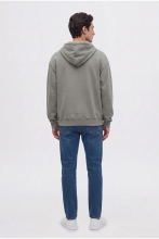 Twn Relaxed Fit Haki Nakışlı 3 İplik Kapüşonlu Sweatshirt görsel 3