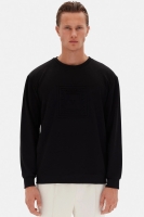 Twn Relaxed Fit Siyah Düz Sweatshirt