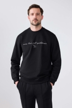 Twn Relaxed Fit Siyah Nakışlı Sweatshirt görsel 1
